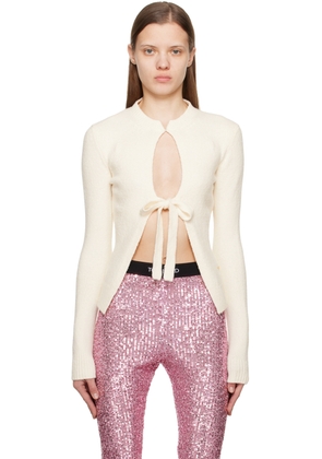 TOM FORD Off-White Self-Tie Cardigan