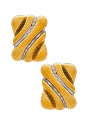 Amber Sceats Octavia Earrings in Metallic Gold.
