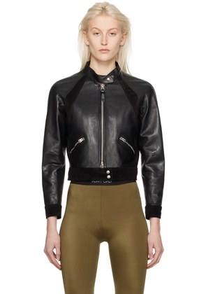 TOM FORD Black Cropped Leather Jacket