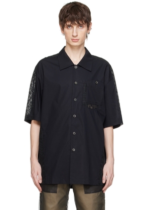 Feng Chen Wang Black Lace Overlay Shirt