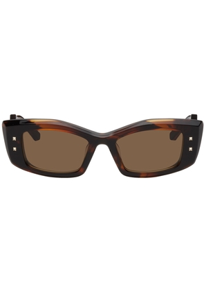 Valentino Garavani Tortoiseshell IV Rectangular Frame Sunglasses
