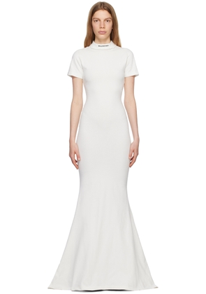 Balenciaga White Embroidered Maxi Dress