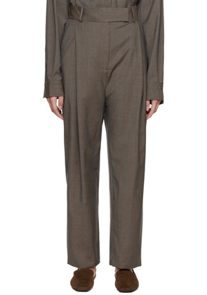 TOTEME Brown Deep Pleat Trousers