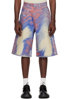 CAMPERLAB Multicolor Trompe-L'ail Denim Shorts