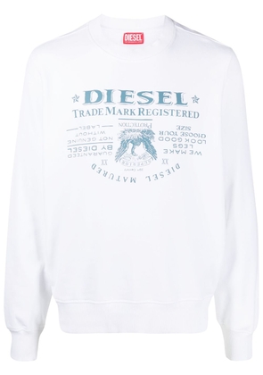 Diesel logo-print cotton sweatshirt - White