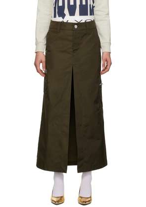 VAQUERA Khaki Split Maxi Skirt