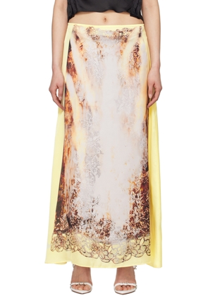Y/Project Yellow Lace Print Maxi Skirt