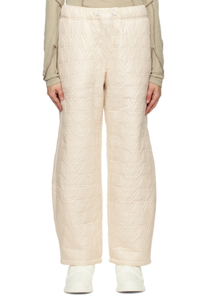 OPEN YY Beige 'YY' Quilted Trousers