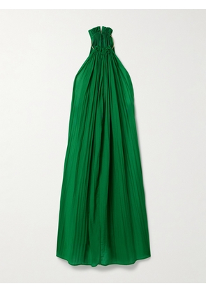 Cult Gaia - Ree Embellished Pleated Twill Dress - Green - xx small,x small,small,medium,large,x large
