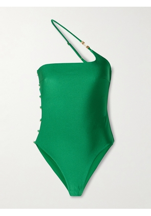 Cult Gaia - Alita One-shoulder Embellished Swimsuit - Green - xx small,x small,small,medium,large,x large