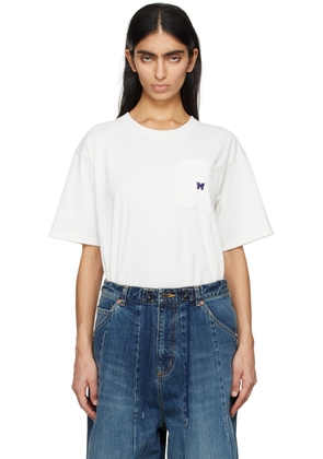 NEEDLES White Embroidered T-Shirt