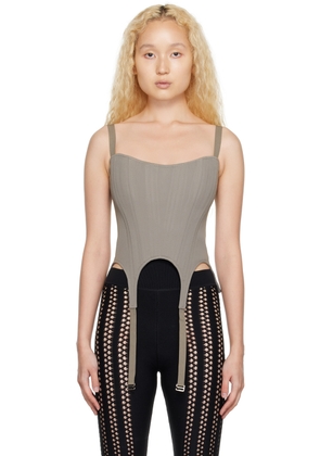 Dion Lee Gray Arch Longline Corset Tank Top
