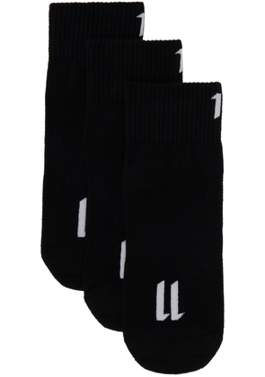 11 by Boris Bidjan Saberi Three-Pack Black Ankle-High Socks