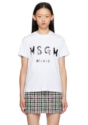 MSGM White Printed T-Shirt