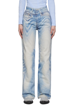 CAMPERLAB Blue & Off-White Printed Jeans