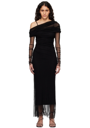 Christopher Esber Black Veiled Maxi Dress
