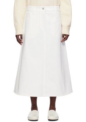 Studio Nicholson White A-Line Denim Maxi Skirt
