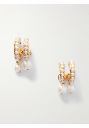 Pacharee - Gold-plated Pearl Hoop Earrings - One size