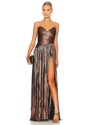 retrofete Waldorf Dress in Metallic Bronze. Size XS.