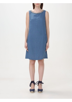 Dress 120% LINO Woman color Blue