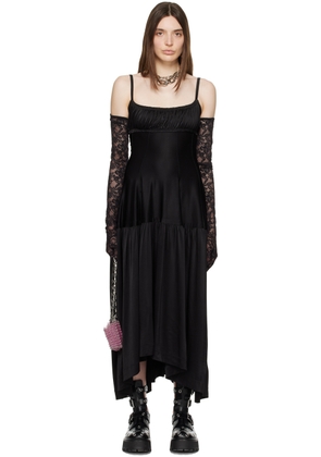 Rabanne Black Asymmetric Midi Dress