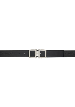 Ferragamo Black & White Gancini Reversible Belt
