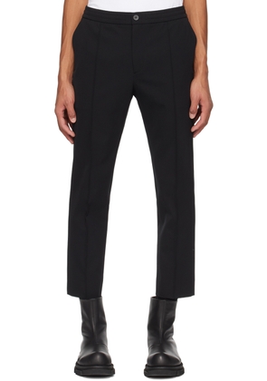 Solid Homme Black Drawstring Trousers