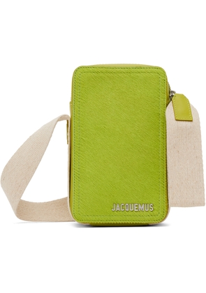 JACQUEMUS Green Le Raphia 'Le Cuerda Vertical' Bag