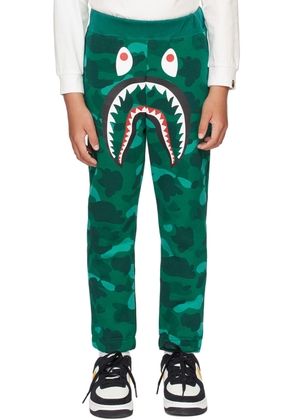 BAPE Kids Green Camo Shark Lounge Pants