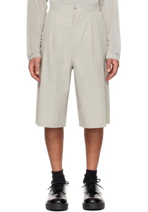 AMOMENTO Taupe Two Tuck Shorts