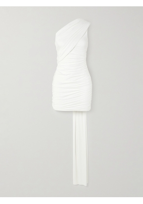 Maygel Coronel - + Net Sustain Kefi One-shoulder Asymmetric Draped Stretch-jersey Mini Dress - Off-white - One Size,Extended