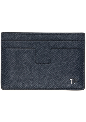 TOM FORD Navy Small Grain Leather Classic Card Holder