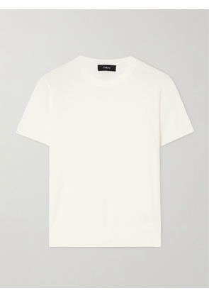 Theory - Wool-blend T-shirt - Ivory - x small,small,medium,large,x large