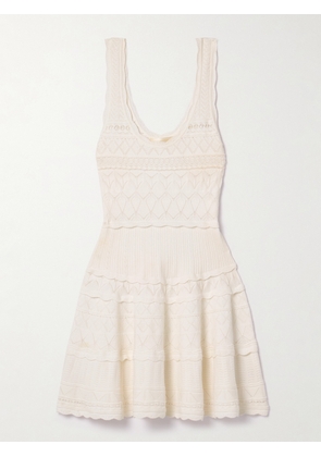 LoveShackFancy - Ronelle Pointelle-knit Mini Dress - White - xx small,x small,small,medium,large