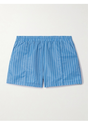 STAUD - Taurus Paneled Striped Shell Shorts - Blue - x small,small,medium,large,x large