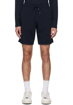 BOSS Navy Embroidered Shorts