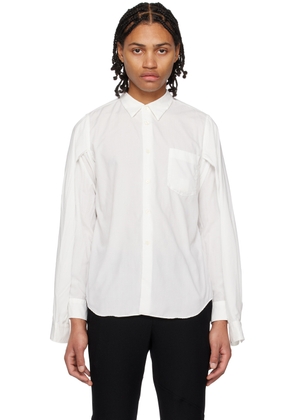 Black Comme des Garçons White Double Sleeve Shirt