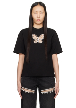 AREA SSENSE Exclusive Black Crystal Butterfly T-Shirt