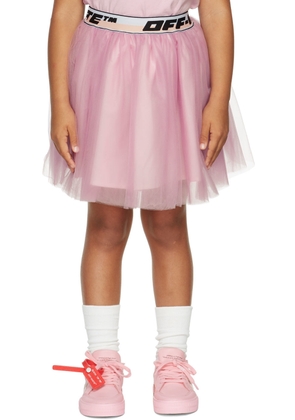 Off-White Kids Pink Logo Band Skirt
