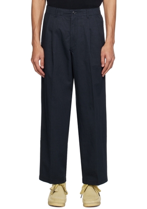 POTTERY Navy Two Pleated Trousers
