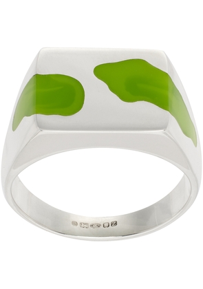 Ellie Mercer Silver & Green Two Piece Ring