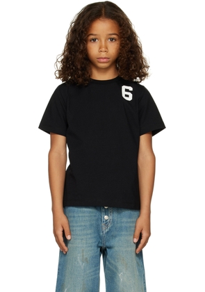 MM6 Maison Margiela Kids Black '6' T-Shirt.