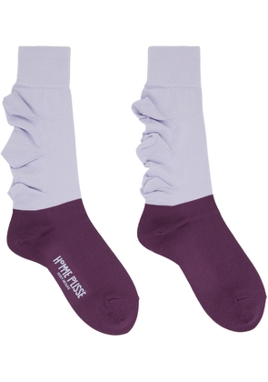 HOMME PLISSÉ ISSEY MIYAKE Purple Flower Socks