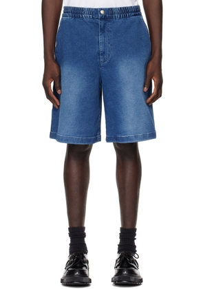 Solid Homme Blue Drawstring Denim Shorts