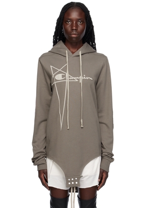 Rick Owens Taupe Champion Edition Body Hoodie