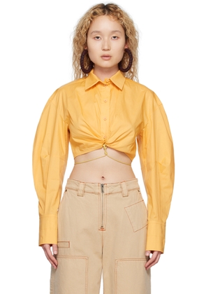 JACQUEMUS Yellow Le Raphia 'La Chemise Plidao' Shirt