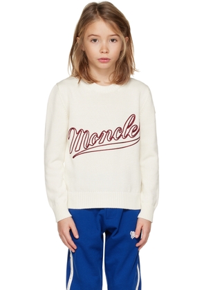 Moncler Enfant Kids White Embroidered Sweater