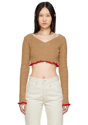 JACQUEMUS Tan & Red 'La Maille Santon' Sweater