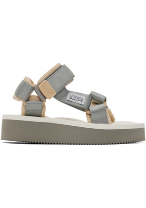 SUICOKE Gray & White DEPA-2PO Sandals