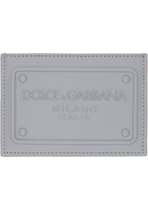 Dolce & Gabbana Gray Calfskin Card Holder